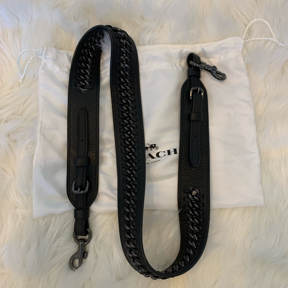 Coach Leather/Gunmetal Purse Strap